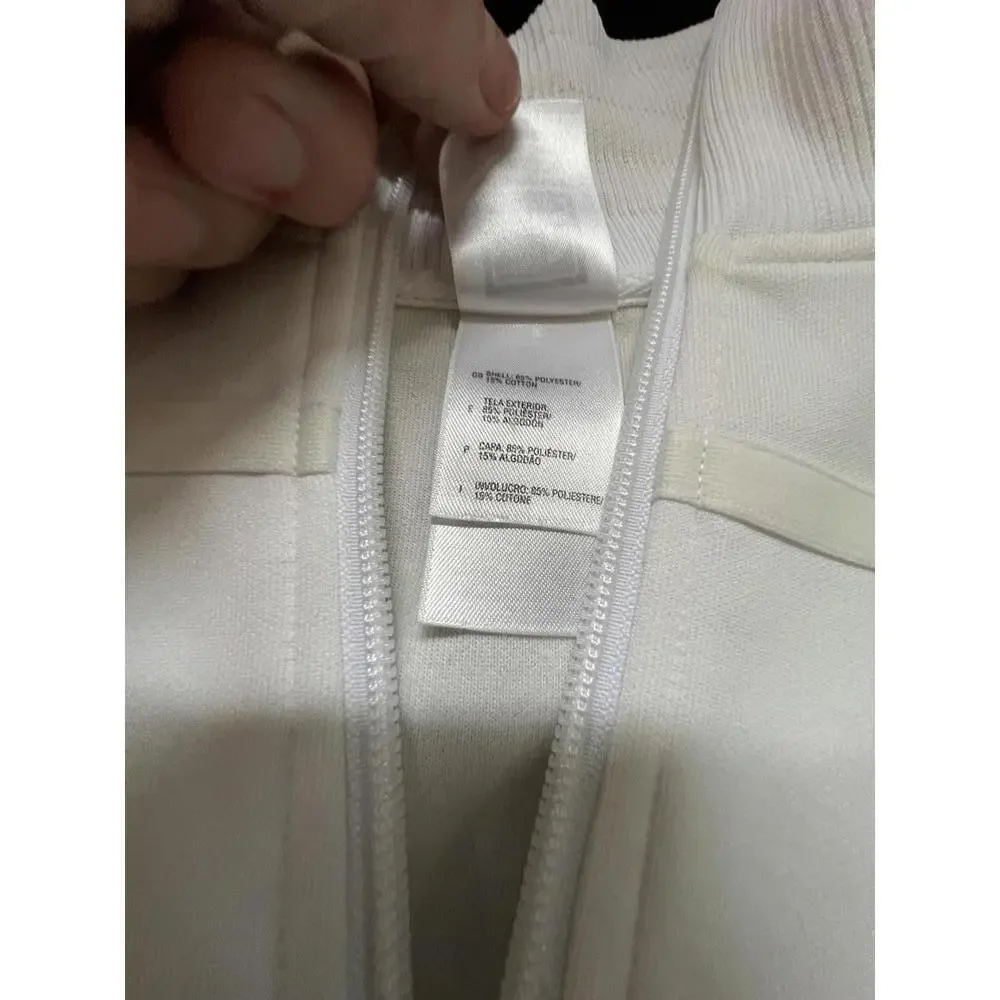 The North‎ Face White Men's Full Zip Jacket w/ Orange Logo - XL